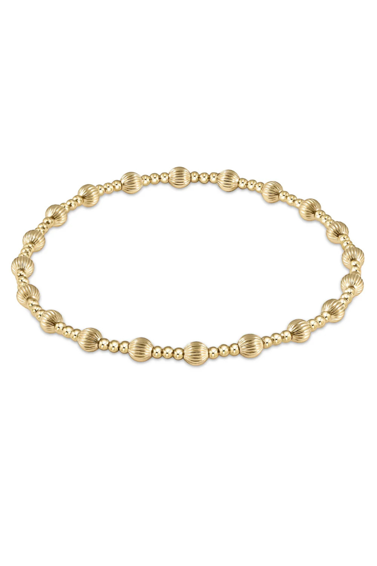 Extends Dignity Sincerity Pattern Gold Bead Bracelet - 4mm | enewton enewton