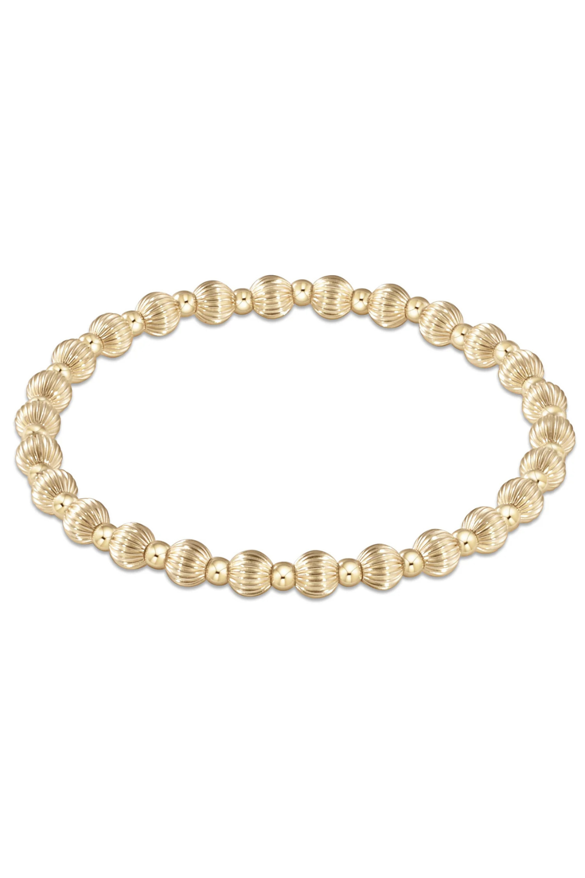 Extends Dignity Grateful Pattern 5mm Bead Bracelet - Gold | enewton