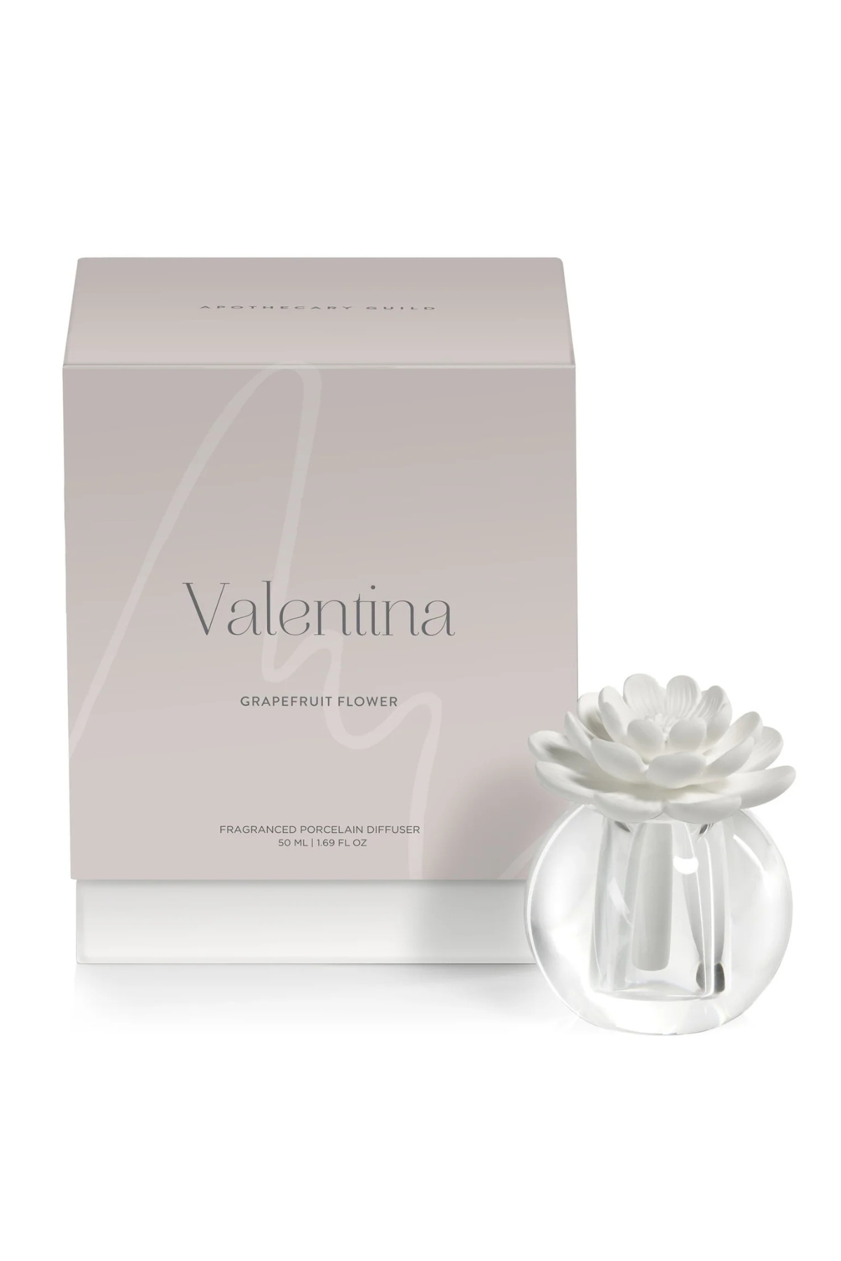 Zodax Valentina Crystal Ball Porcelain Diffuser in Grapefruit Flower Zodax