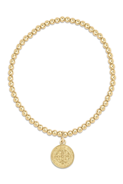 Classic Gold 3mm Bead Bracelet - Blessing Gold Disc | enewton enewton