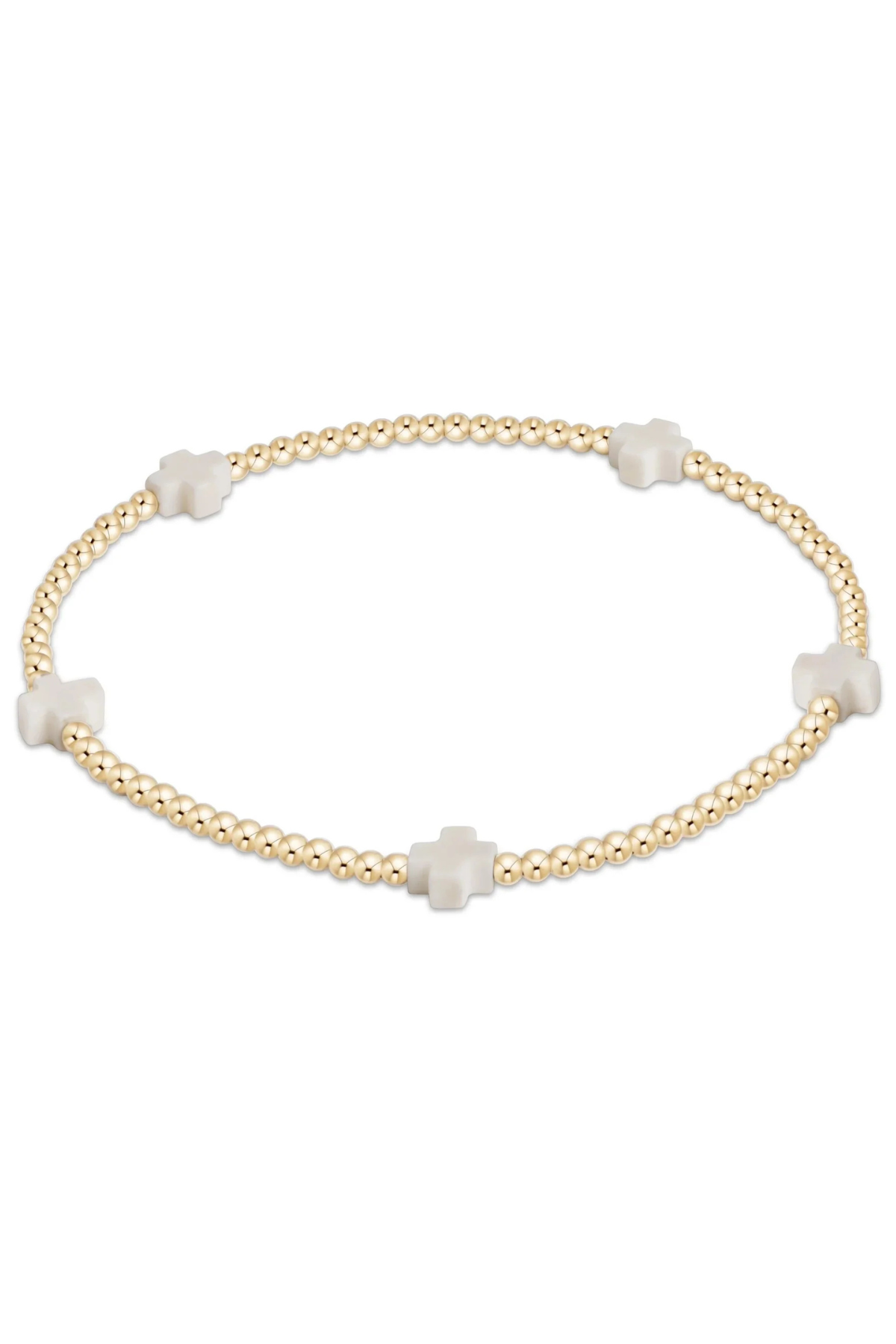 egirl Beaded Bracelet Signature Cross - Off White | enewton enewton