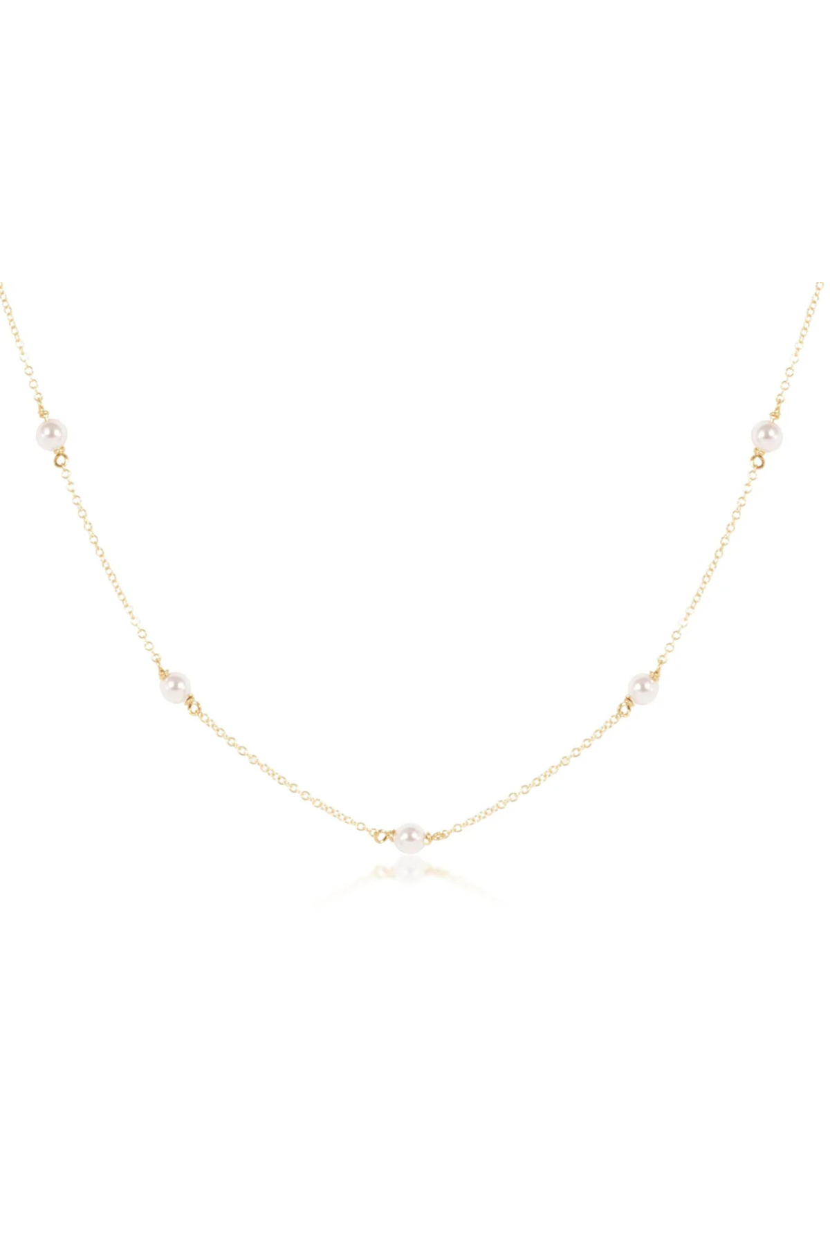 15" Choker Simplicity Chain Gold - 4mm Pearl | enewton enewton