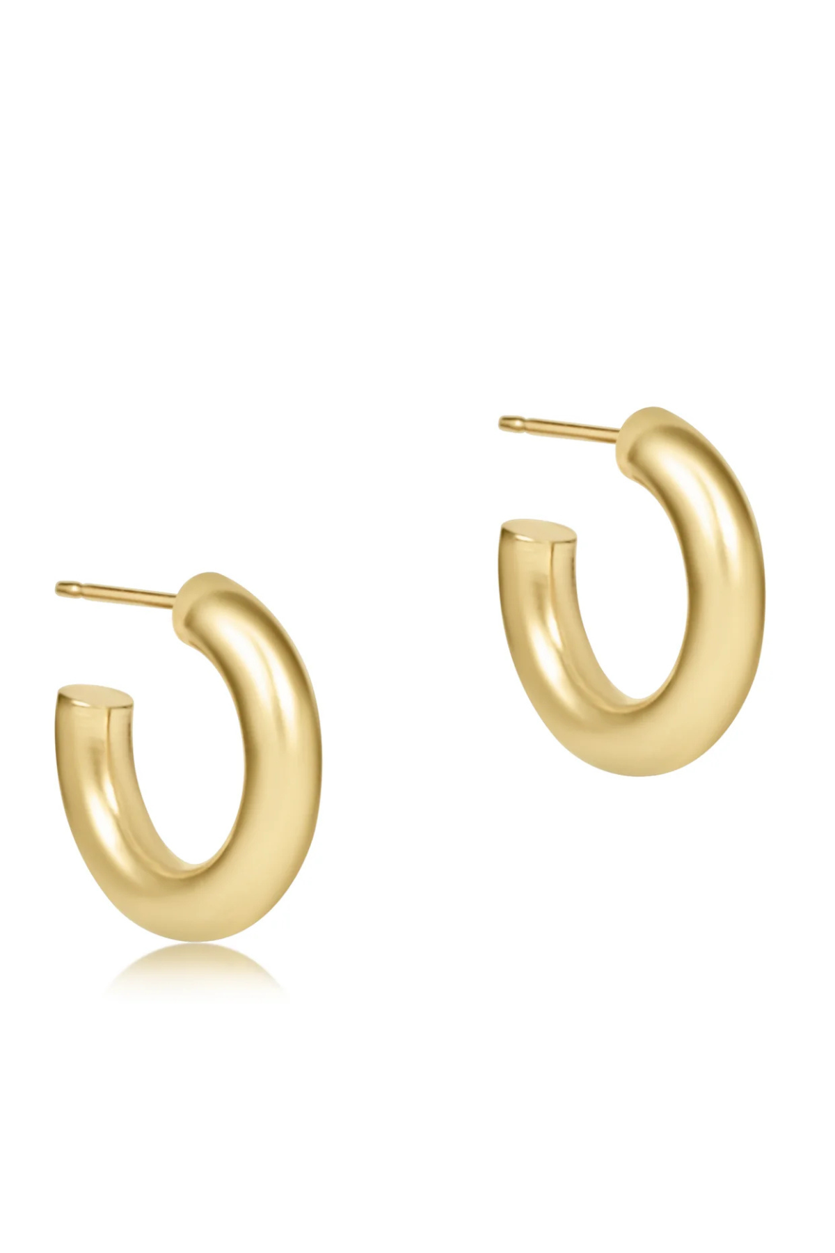 Round Gold 0.5" Post Hoop - 4mm - Smooth | enewton enewton