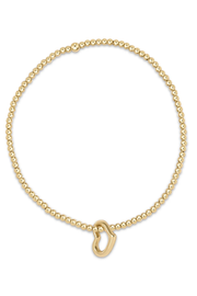 Classic Gold 2.5mm Bead Bracelet - Love Gold Charm | enewton enewton