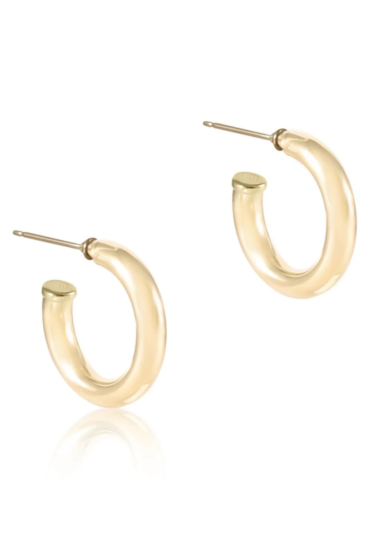 Round Gold 1" Post Hoop - 4mm | enewton enewton