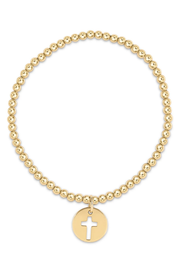 Extends Classic Gold 3mm Bead Bracelet - Blessed Gold Disc | enewton enewton