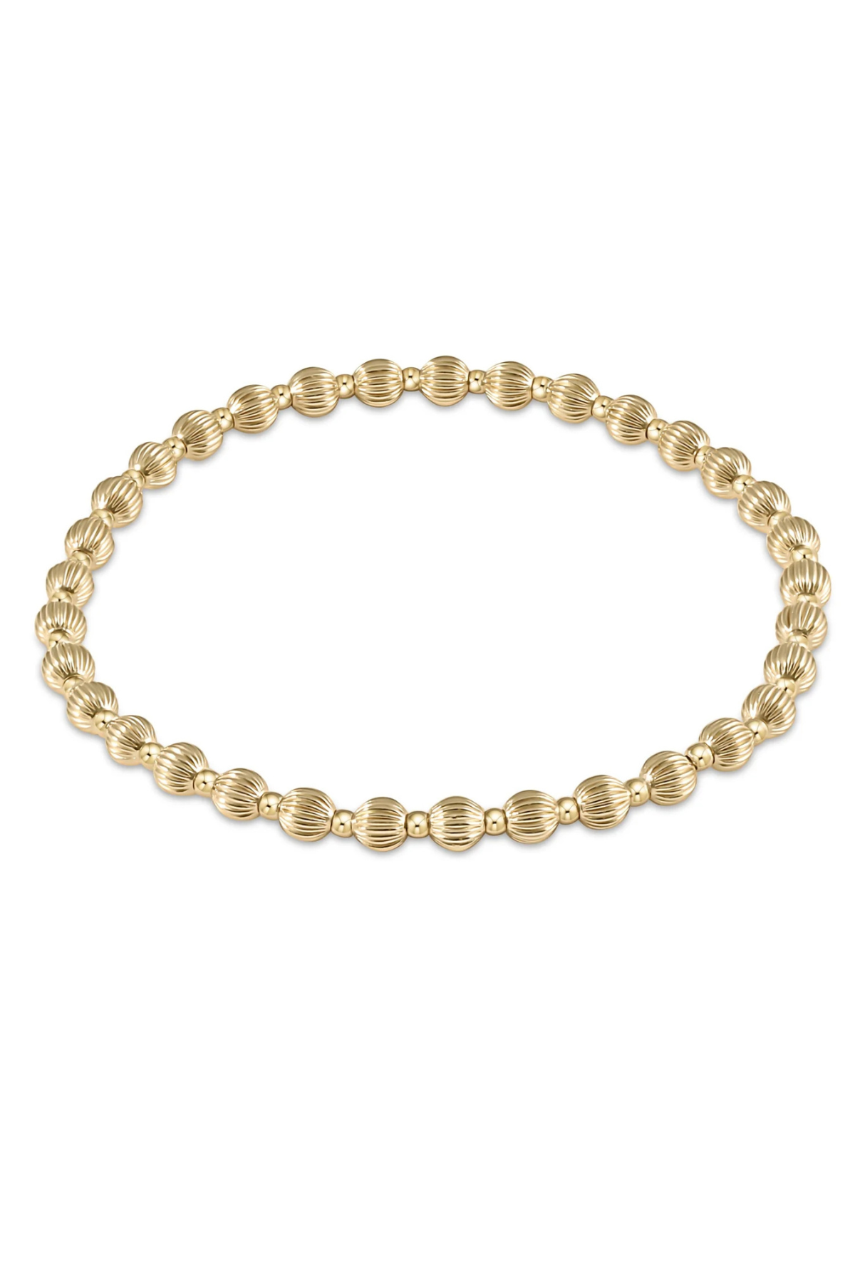Dignity Grateful Pattern 4mm Bead Bracelet - Gold | enewton enewton