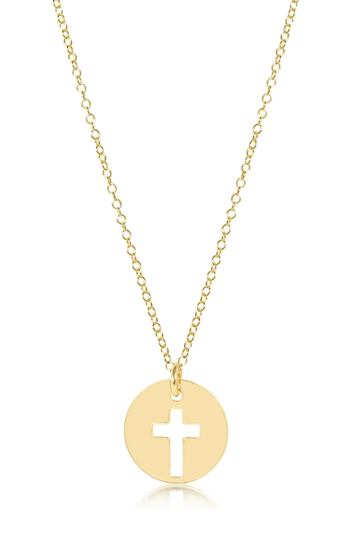 16" Necklace Gold - Blessed Gold Disc | enewton enewton