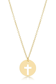 16" Necklace Gold - Blessed Gold Disc | enewton enewton