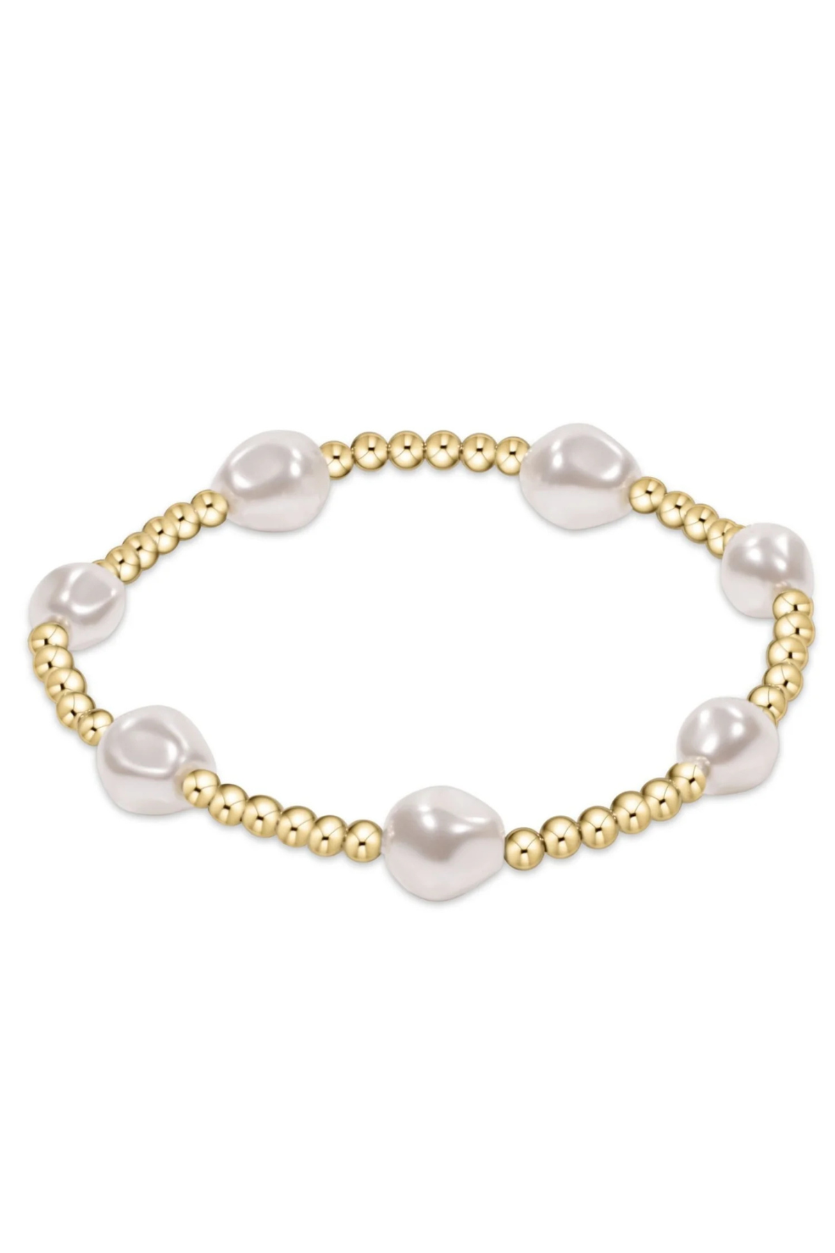 Extends Admire Gold 3mm Bead Bracelet - Pearl | enewton enewton