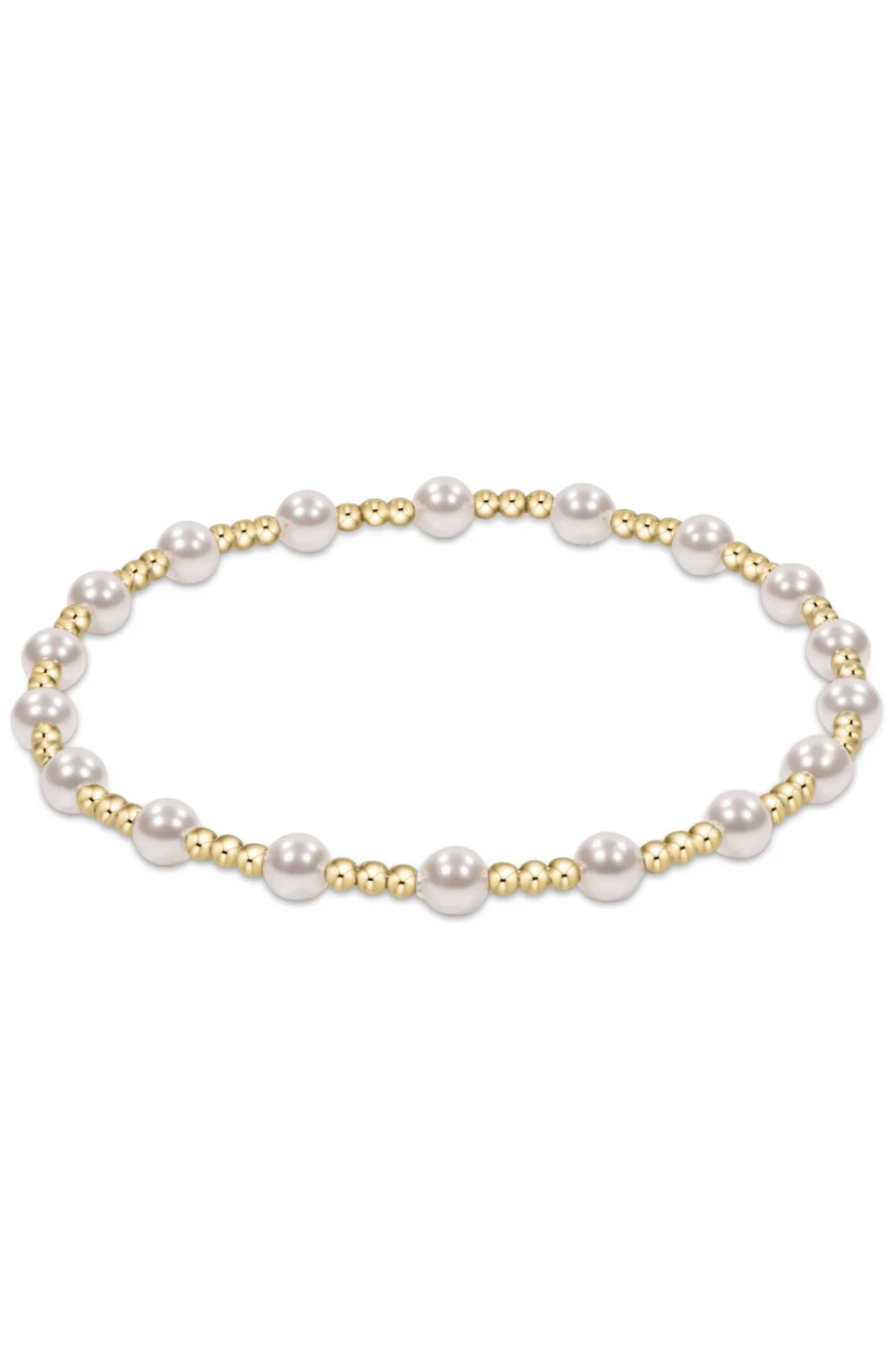 egirl Classic Sincerity Pattern 4mm Bead Bracelet- Pearl | enewton enewton