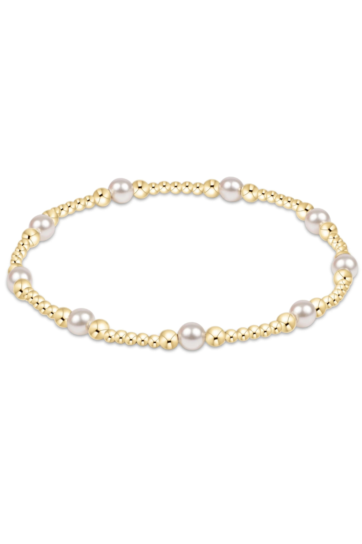Classic Purpose Pattern 4mm Bead Bracelet - Pearl | enewton enewton