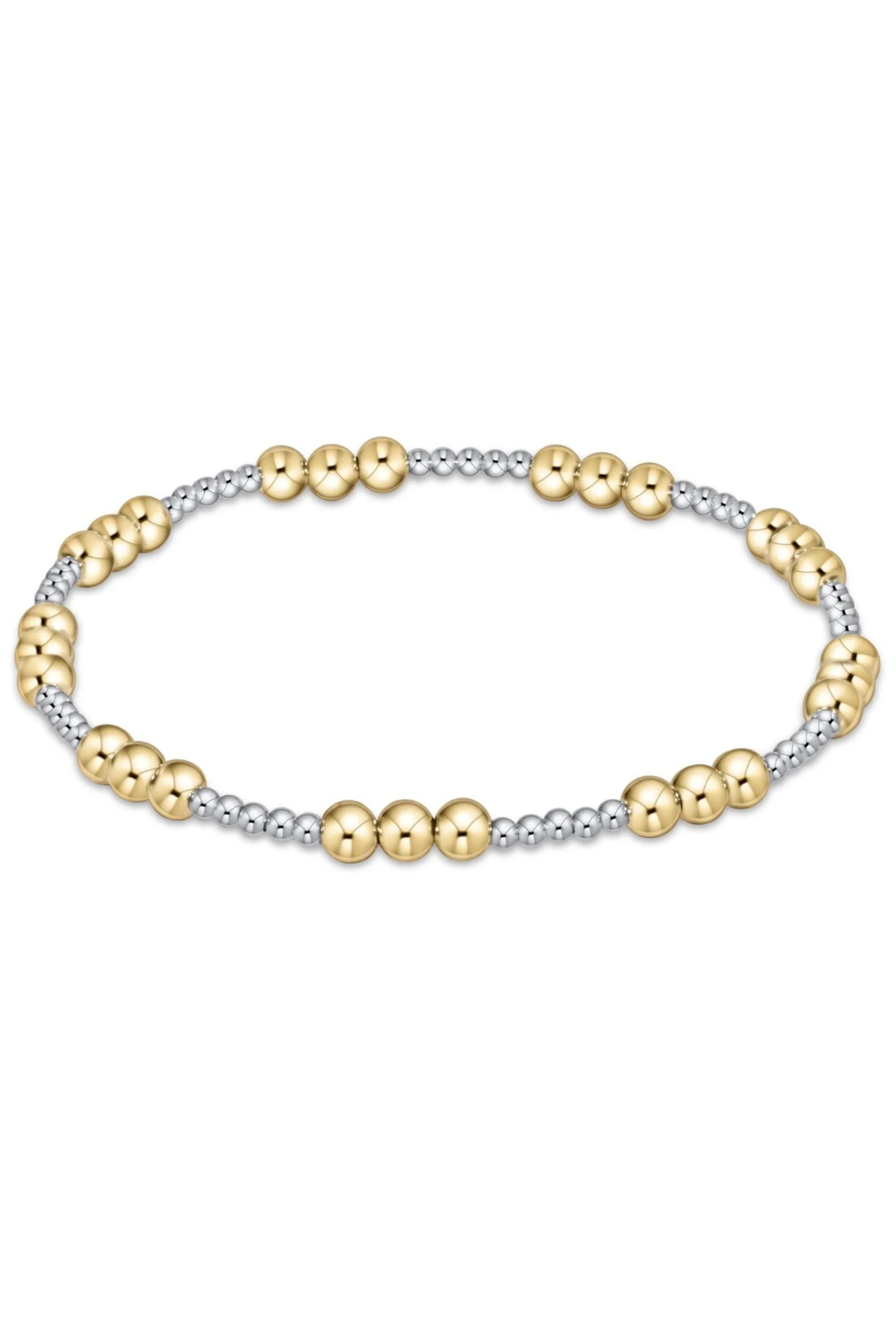 Classic Joy Pattern 4mm Bead Bracelet - Mixed Metal | enewton enewton
