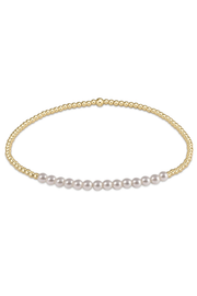 Gold Bliss 2mm Bead Bracelet - Pearl | enewton enewton