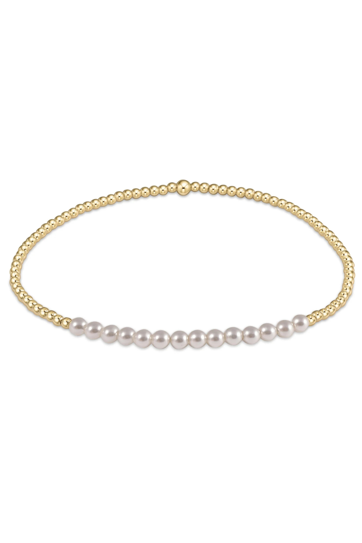 Gold Bliss 2mm Bead Bracelet - Pearl | enewton enewton