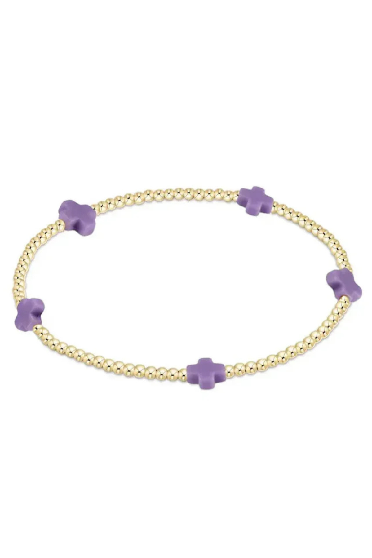egirl Signature Cross Gold Small 2mm Bracelet - Purple | enewton enewton
