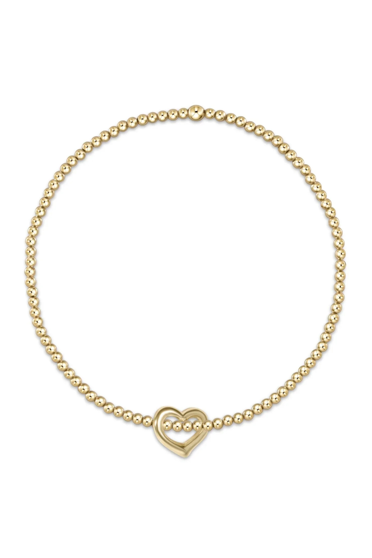 egirl Classic Gold 2.5mm Bead Bracelet - Love Gold Charm | enewton enewton