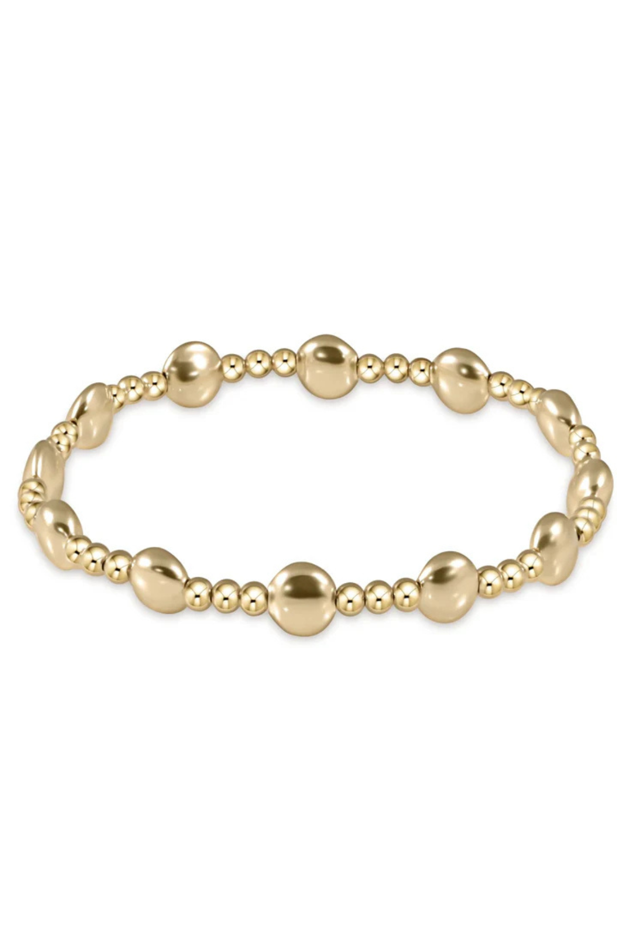 Extends Honesty Gold Sincerity Pattern 6mm Bead Bracelet | enewton enewton