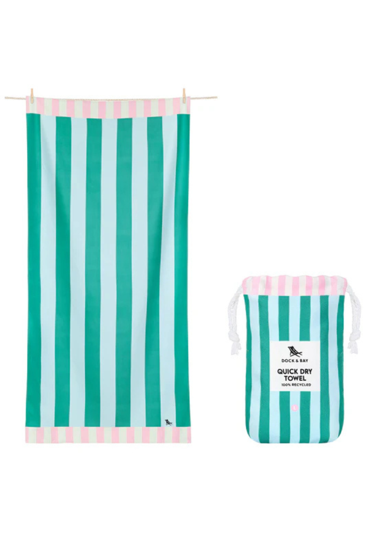 Quick Dry Towels - Cabana Stripe Large Dock & Bay