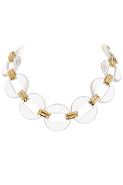 Clear Acrylic Disk Link Necklace Golden Stella