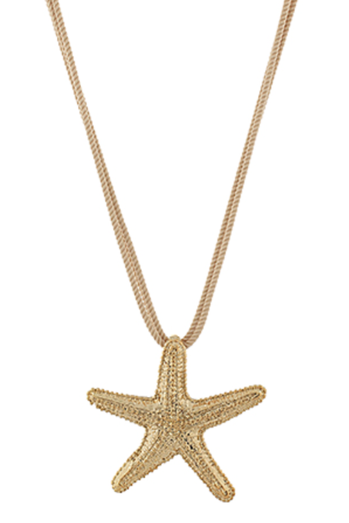 Big Starfish Pendant Silk Rope Necklace Golden Stella