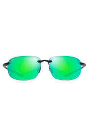Ho'okipa Xlarge Polarized Sunglasses in Maui Green/Transparent Gray | Maui Jim Maui Jim