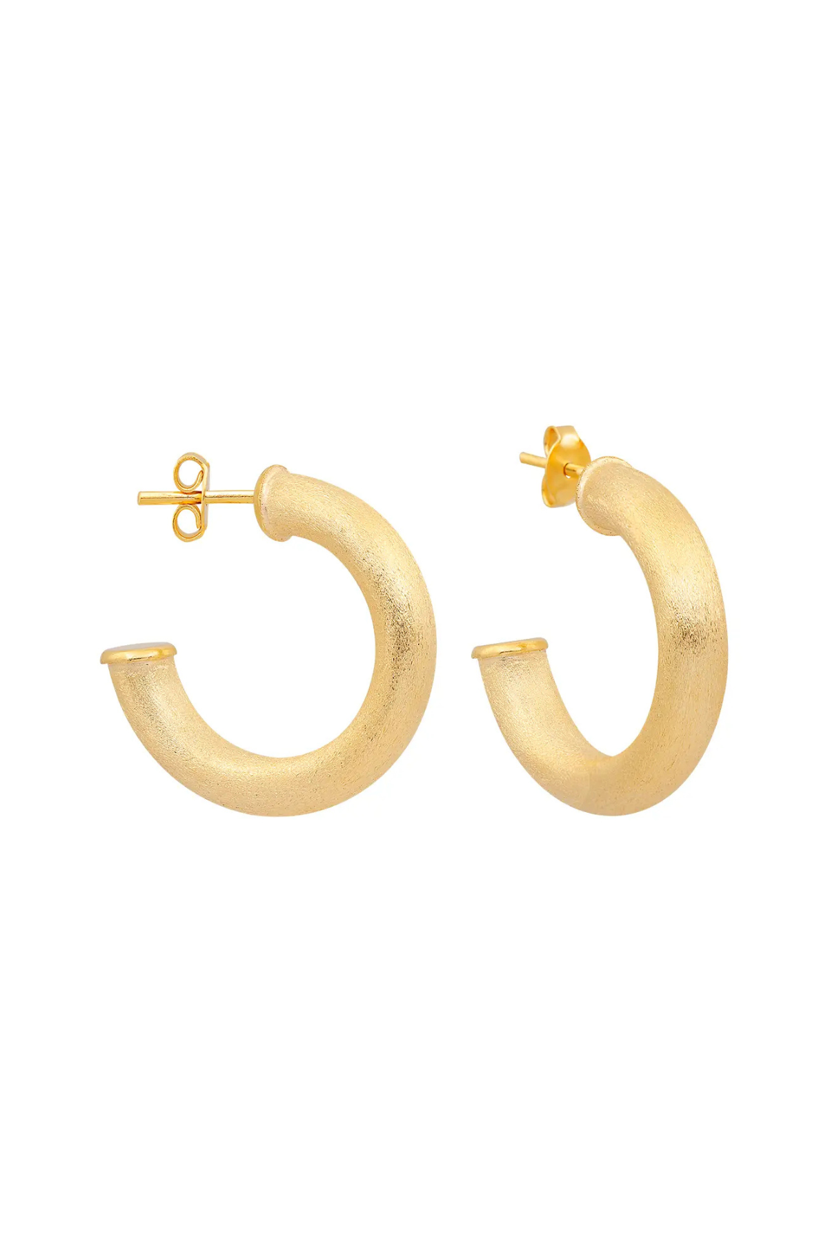 Mina 2cm Brushed Hoops Creative Brazil