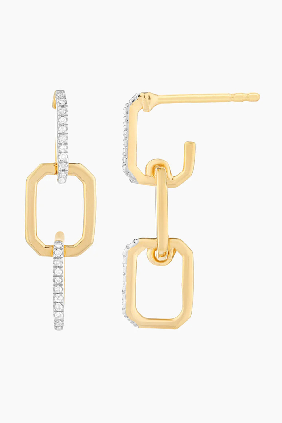 Waterproof Trio Link Drop Earrings Ella Stein