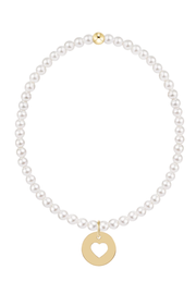 egirl Classic Pearl 3mm Bracelet - Love Gold Disc | enewton enewton