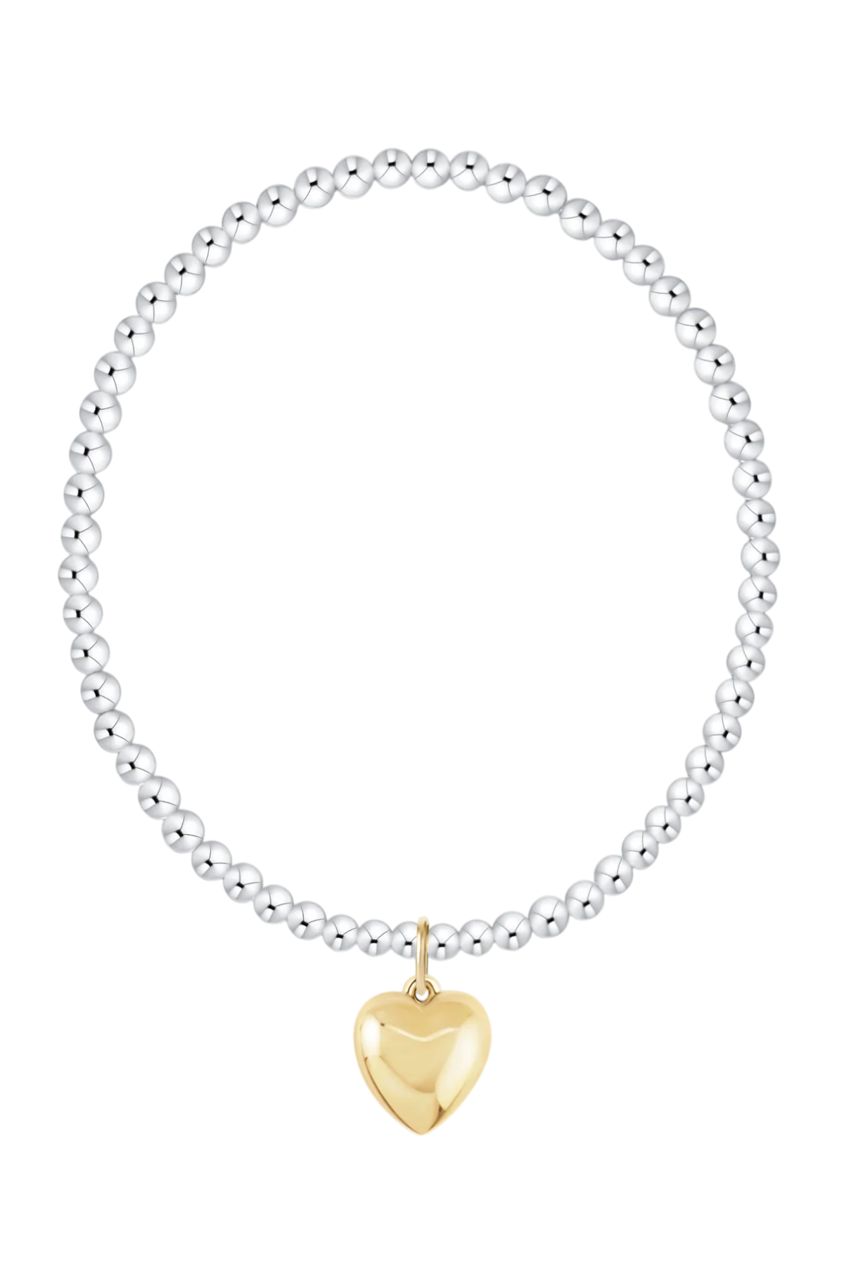 Extends Classic Mixed Metal 3mm Bracelet - Love Plush Gold Charm | enewton enewton