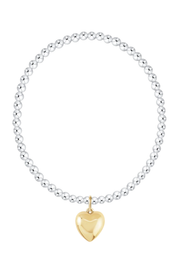 Extends Classic Mixed Metal 3mm Bracelet - Love Plush Gold Charm | enewton enewton