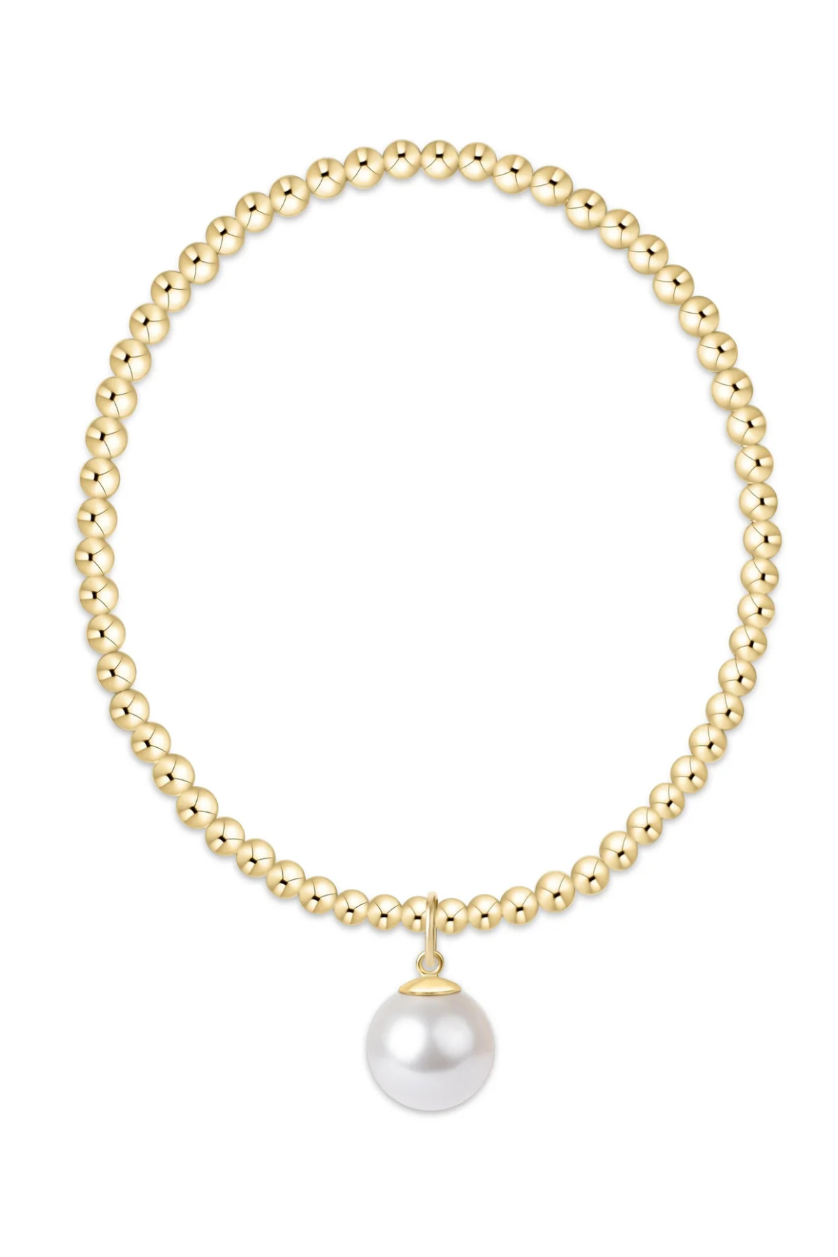 Extends Classic Gold 3mm Bracelet - Classic Pearl 10mm Charm | enewton enewton