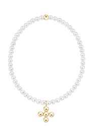 Classic Pearl 3mm Bracelet - Signature Cross 4mm Beaded Gold Charm | enewton enewton