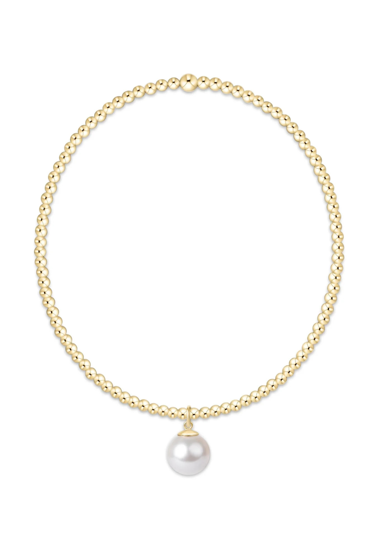 Classic Gold 2mm Bracelet - Classic Pearl 8mm Charm | enewton enewton
