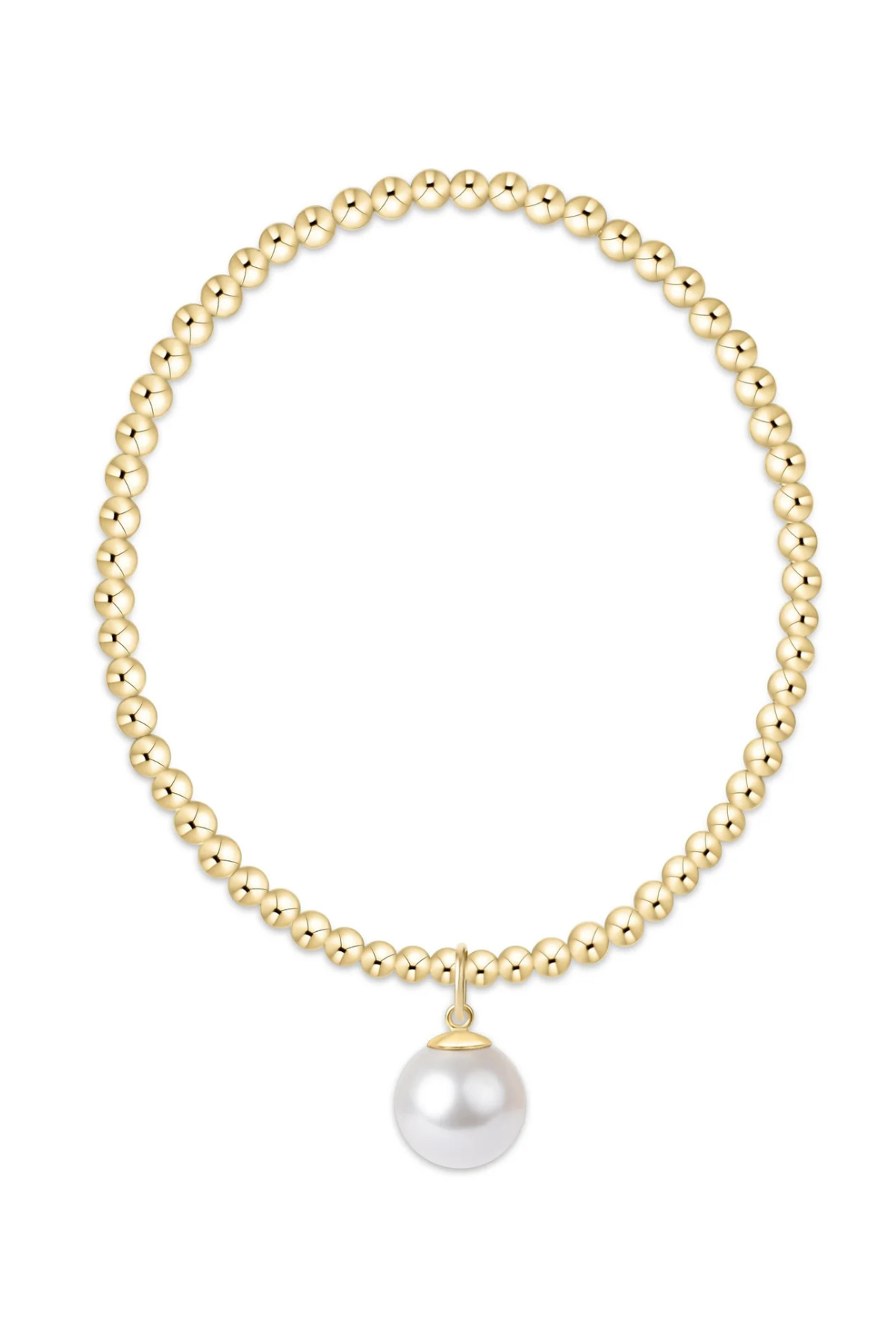 Classic Gold 3mm Bracelet - Classic Pearl 10mm Charm | enewton enewton