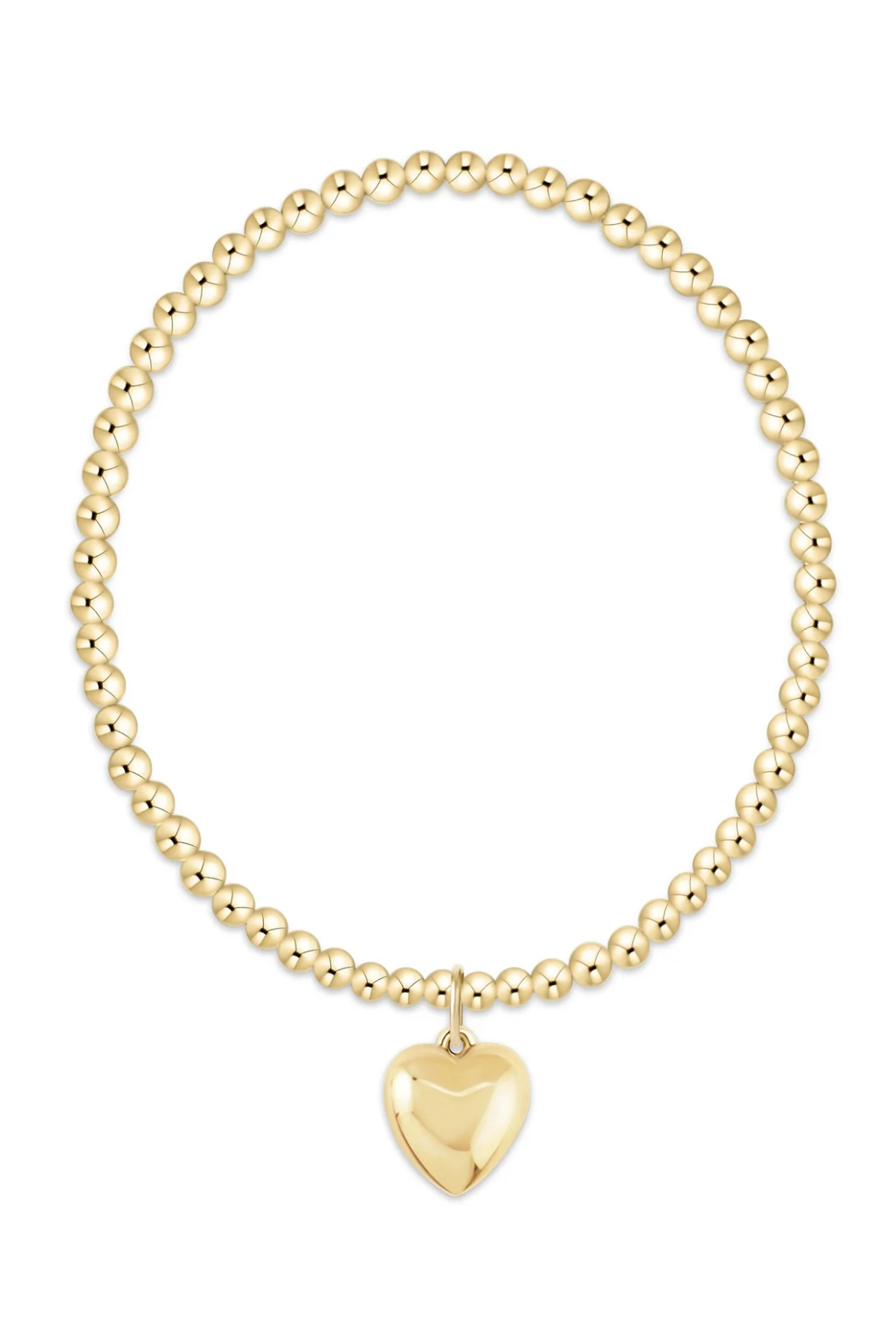 Classic Gold 3mm Bracelet - Love Plush Gold Charm | enewton enewton