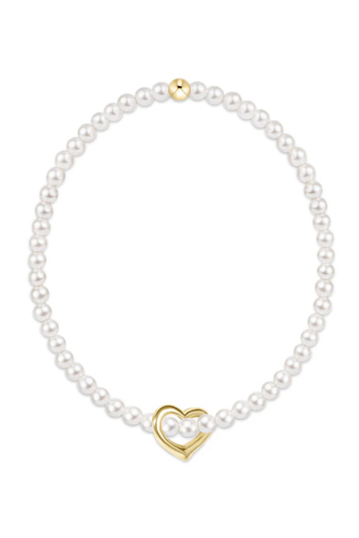 egirl Classic Pearl 3mm Bracelet - Love Gold Charm | enewton enewton