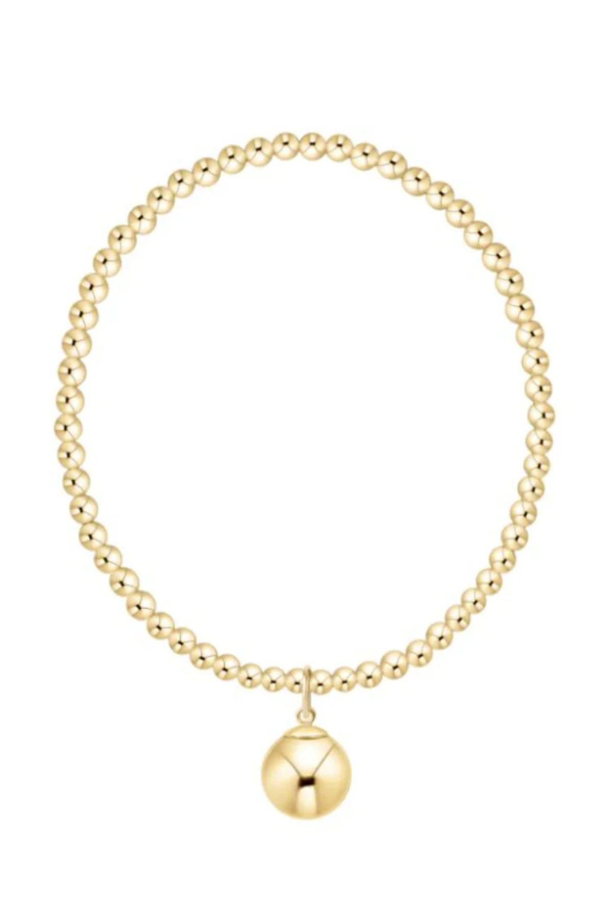 Extends Classic Gold 3mm Bracelet - Classic Gold 10mm Charm | enewton enewton