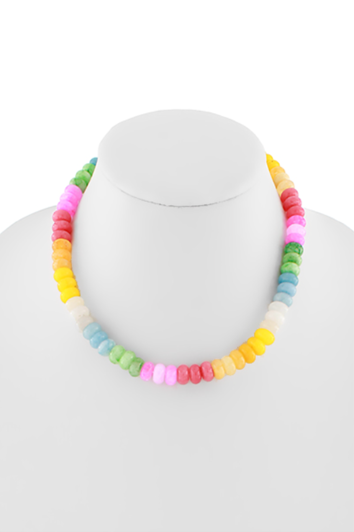 Beads Color Semi Stone Necklace Light Multi Golden Stella