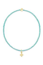 Hope Classic Sea Glass Bracelet - Signature Cross Small Gold Charm | enewton enewton