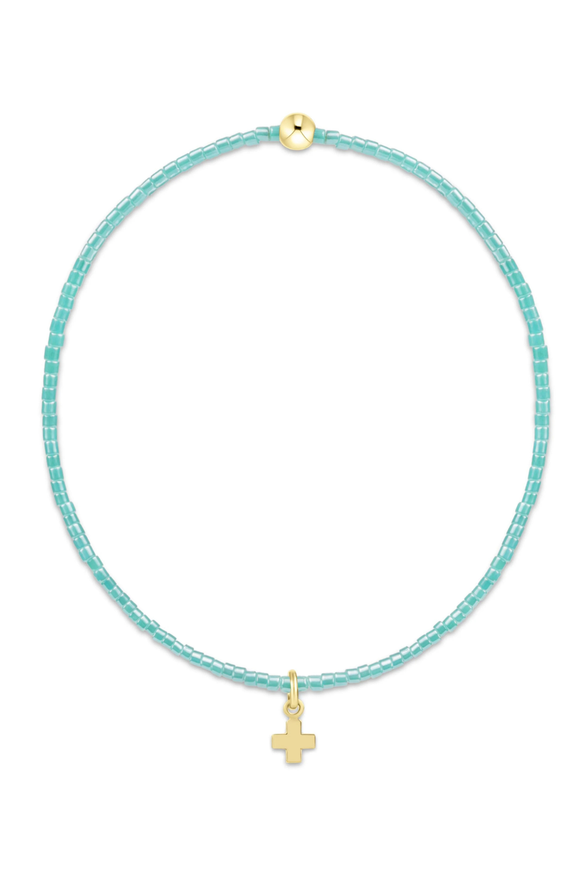 Hope Classic Sea Glass Bracelet - Signature Cross Small Gold Charm | enewton enewton