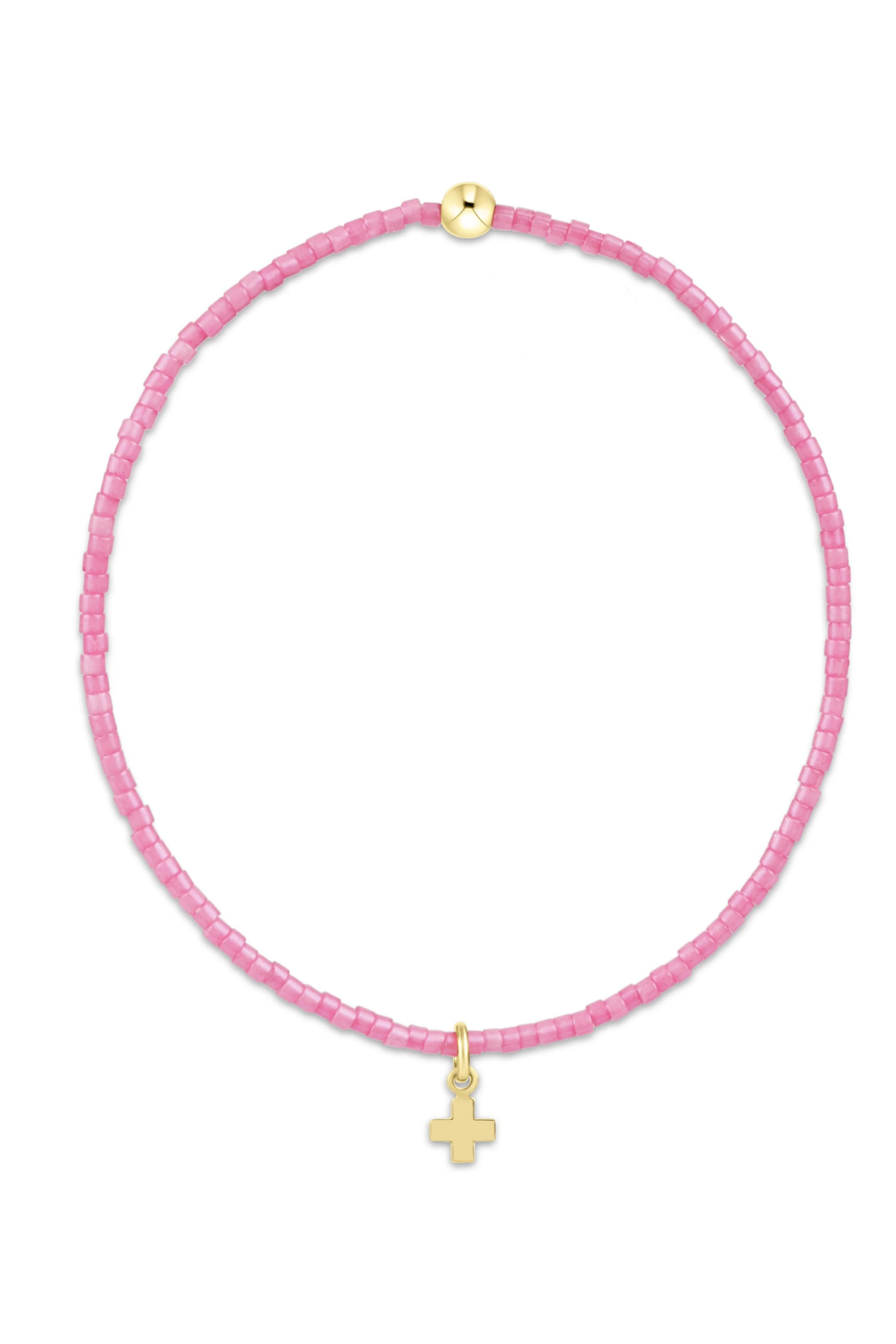 Hope Classic Bubblegum Bracelet - Signature Cross Small Gold Charm | enewton enewton