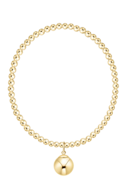 Classic Gold 3mm Bracelet - Classic Gold 10mm Charm | enewton enewton