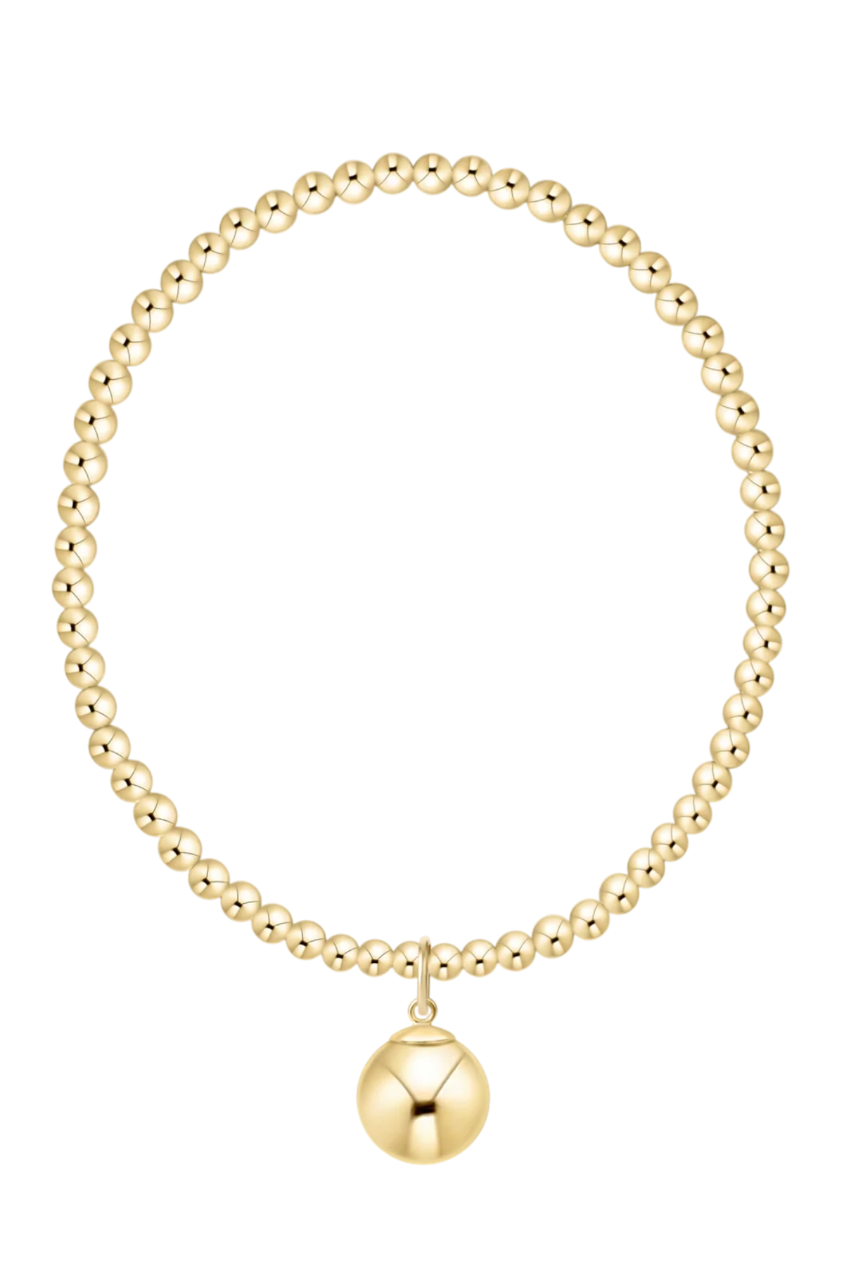 Classic Gold 3mm Bracelet - Classic Gold 10mm Charm | enewton enewton