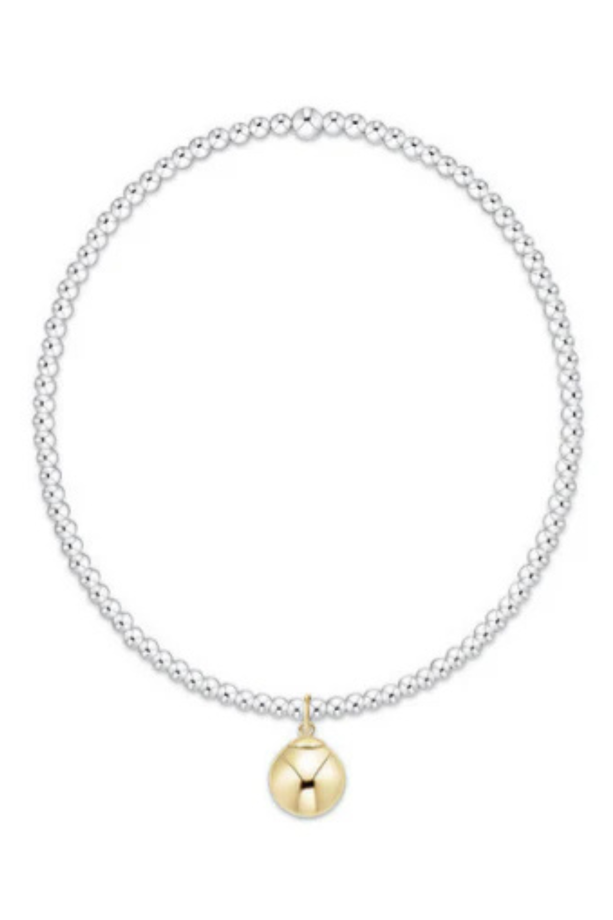 Classic Mixed Metal 2mm Bracelet - Classic Gold 8mm Charm | enewton enewton