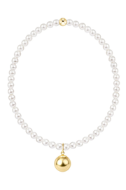 Classic Pearl 3mm Bracelet - Classic Gold 10mm Charm | enewton enewton