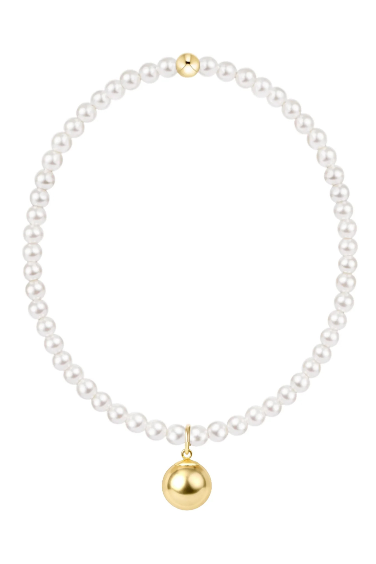 Classic Pearl 3mm Bracelet - Classic Gold 10mm Charm | enewton enewton