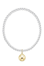 Extends Classic Mixed Metal 3mm Bracelet - Classic Gold 10mm Charm | enewton enewton