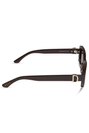 Daphne Rectangle Sunglasses in Espresso Tortoise Metal Brown Polarized | Diff Eyewear Diff Eyewear