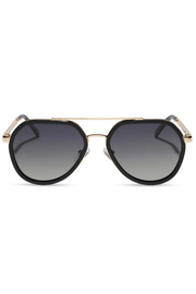 Joey Round Sunglasses in Black Gold Metal | Diff Eyewear Diff Eyewear